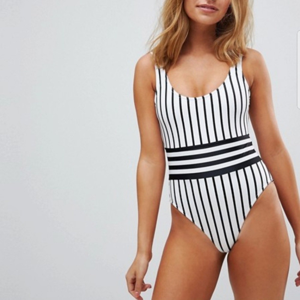 ASOS Petite Mono Stripe Bathing suit